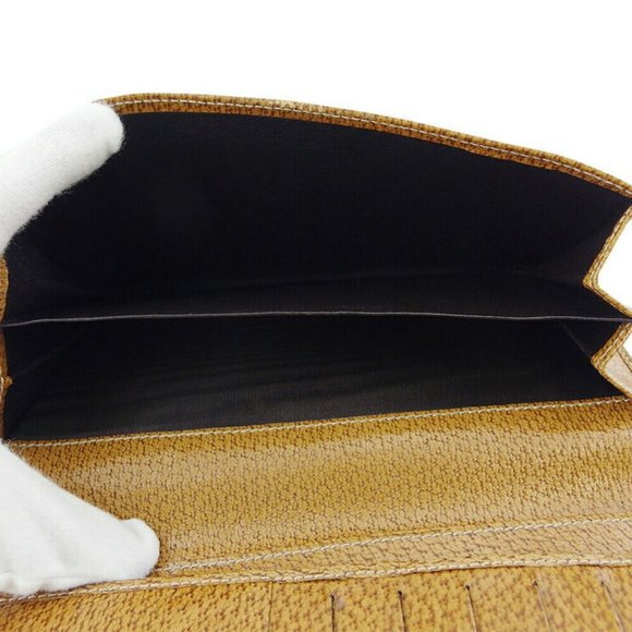 GUCCI Long Wallet GG Canvas Beige Canvas ~ Leather Authentic Used - Picture 6 of 11